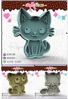 gatinho cortadores pacote 3 gato biscoito cortador 3d impressão gatinha padaria frio porcelana 3d print model - Mito3D