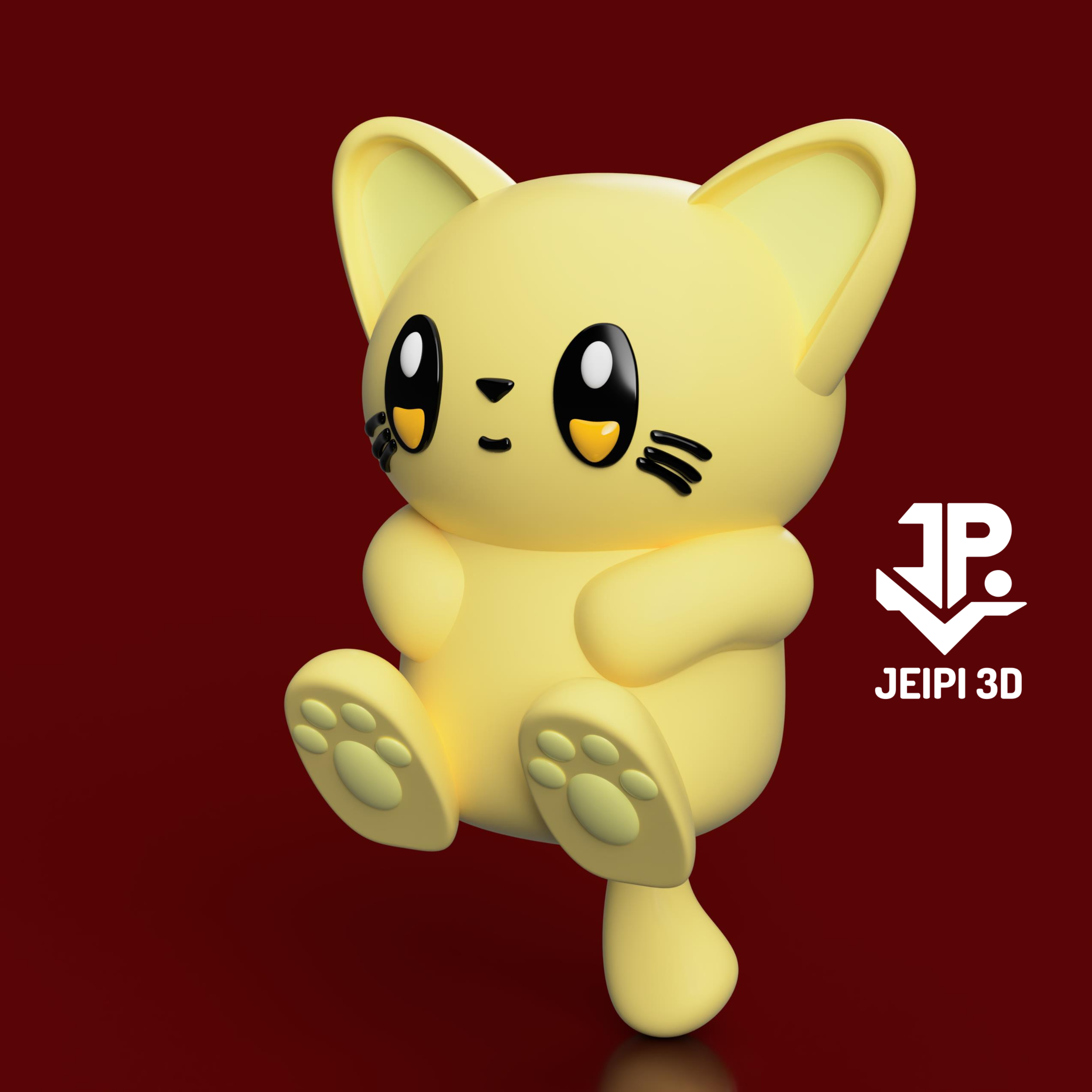 gattino chibi gatto neko kawai kawaii tenero simpatico animale bambino 3D print model - Mito3D