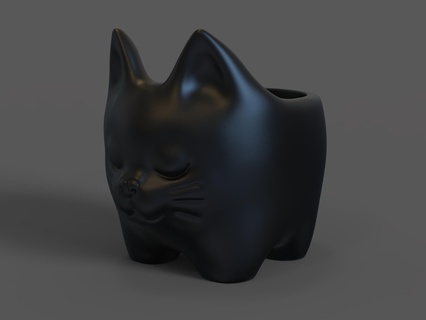 kedi yavrusu model Çiçek saksıları Yavru heykelciği yavru 3d print model - Mito3D