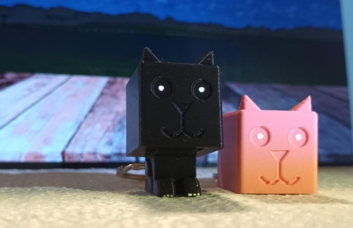 kitten pendant cat kitty articulated keychain souvenir animals pets key 3d print model - Mito3D