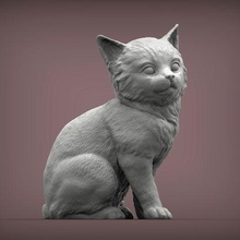 gatito sentado 3d impresión modelo 3d print model - Mito3D