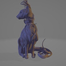 gatinho redemoinho arte animal Coelho jackalope antílope veado mítico criatura folclore Wolpertinger brinquedo surreal fantasia fofa 3d print model - Mito3D