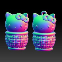 kitty basket pendant jewelry 3d print model - Mito3D