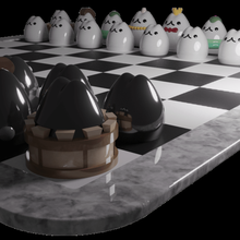 gatinha xadrez jogo gato poli brinquedo coleção presente 3d print model - Mito3D