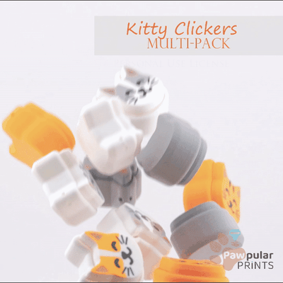 yavru kedi tıklayıcılar multi pack kıpır anahtarlık özel tıklayıcı hayvan evcil hayvan 3d print model - Mito3D