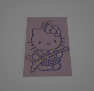 kitty coloring book -80 tiles all- paint sign poster tile lithophane 3d print model - Mito3D