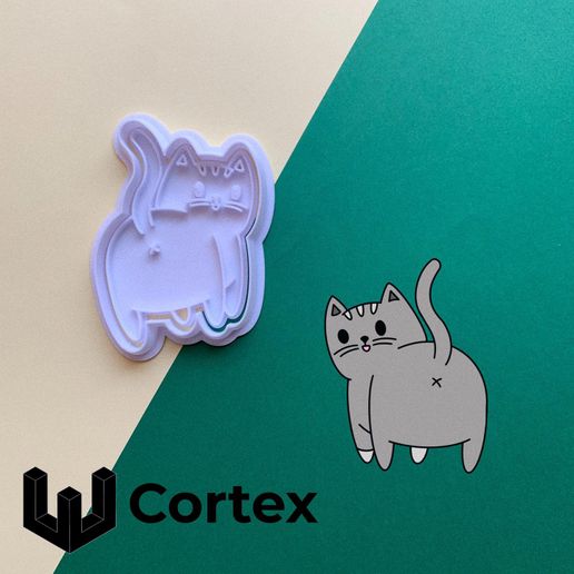 gatinha biscoito cortador gato corte 3D print model - Mito3D