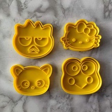 minou biscuit coupeur ensemble coupeurs timbre fondant boulangerie Massepain chat jouet jouets filles rose 3d print model - Mito3D