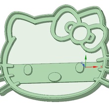 kitty cara cortador de galletas la herramienta galleta 3d print model - Mito3D