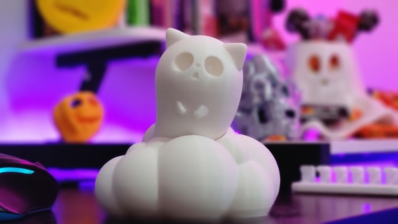 Yavru kedi hayalet bulut temel Sanat cadılar bayramı Evcil Hayvan dekor sıra oyuncak Huzur içinde yatsın hayvan 3d print model - Mito3D