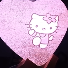 kitty heart lamp 3d print model - Mito3D