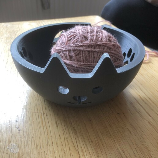 kitty kat wool bowl knitting 3D print model - Mito3D