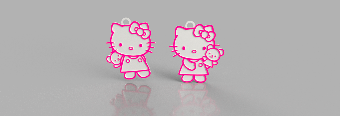 gatito osito joyería joya llavero sanrio colgante kawaii 3d print model - Mito3D