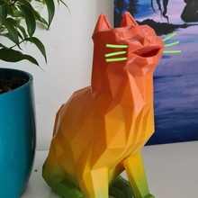 kitty piggy bank animal cat decor 3d print model - Mito3D