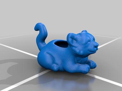 kitty planter cat sculptures busts art 3d print model - Mito3D