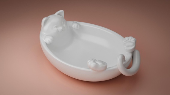 gattino piatto 3d print model - Mito3D