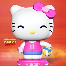 Kitty abspielen Volleyball Kunst Katze Karikatur niedlich 3dprint Statue Zahl 3dprinting Sport Ball 3d print model - Mito3D