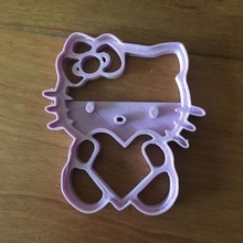 kitty sitting heart - cutter hello kitty kitty cat cutters cookies cookie cutter drawings original kitchen art 3d print model - Mito3D