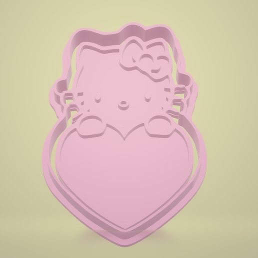kitty valentine cut cookie fondant february 14th marker mexico valentine's day love cactus heart 3D print model - Mito3D