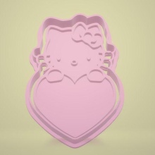 kitty valentine cut cookie fondant february 14th marker mexico valentine's day love cactus heart 3d print model - Mito3D