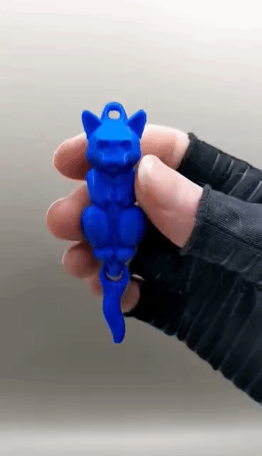 kitty wiggle keychain print place cat lab kitten 3D print model - Mito3D