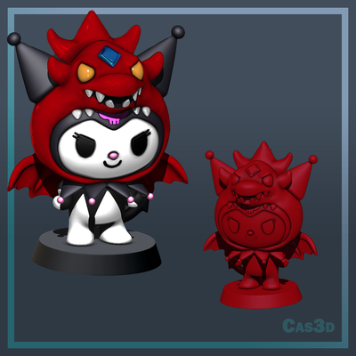 gatinha x yu gi oh kuromi slifer céu dragão arte yugioh colaborar chococat amigos 3d print model - Mito3D