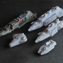 kjet flota paquete juego guerra batalla gótico astronave modelado espacio miles millones soles caos 3d print model - Mito3D