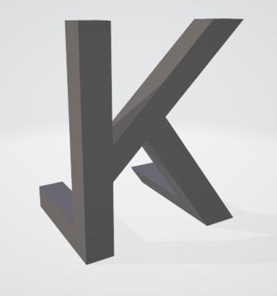 kl art combination letters 90 rotation art 3d suit 3d print model - Mito3D