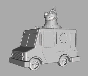 palyaçolar buz krem kamyon 3d print model - Mito3D