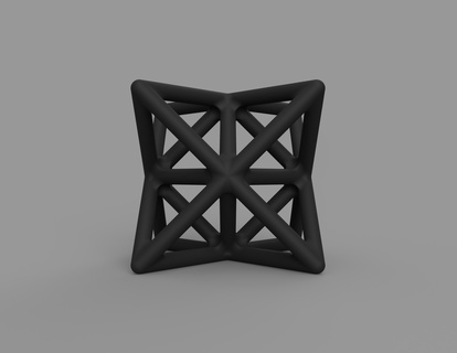 knick knacks 063c cube star 55 55mm shape design art math interesting twist 3d print model - Mito3D