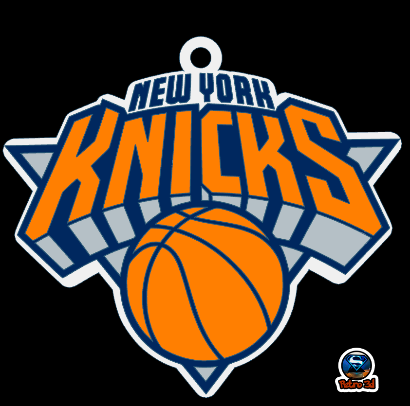 Knicks llavero nba joyería joya baloncesto logo 3d impresión stl fanático detalles regalo deporte blanco gris naranja oscuro azul York colección deleite pelota 3D print model - Mito3D