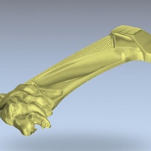 knife dague saber handle bear art 3d print model - Mito3D
