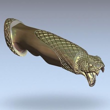knife dague saber handle snake art 3d print model - Mito3D