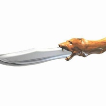 coltello dague sciabola gestire tigre faccia art 3d print model - Mito3D