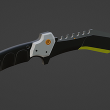 cuchillo originado Bangalore knife skin activation botón 3d print model - Mito3D