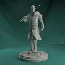 knight art figurine statuette medieval fantasy toy high poly 3d print model - Mito3D