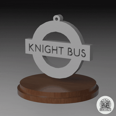 knight bus sign charm hoop hanging art harry potter wizarding world magical transportation fantasy magic merchandise potterhead collectible fashion whimsical trinket geeky jewelry fan traveler 3d print model - Mito3D