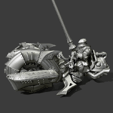 knight chopper bike vehicle darksouls builder medieval fantasy dark souls 3d print model - Mito3D