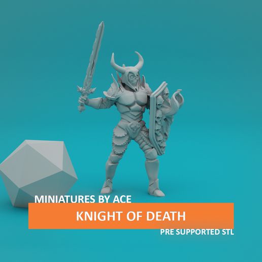 Chevalier mort Jeu mal squelette miniature dnd 3D print model - Mito3D