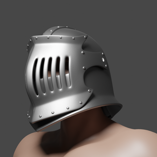 cavaleiro capacete medieval cosplay armaduras 3d print model - Mito3D