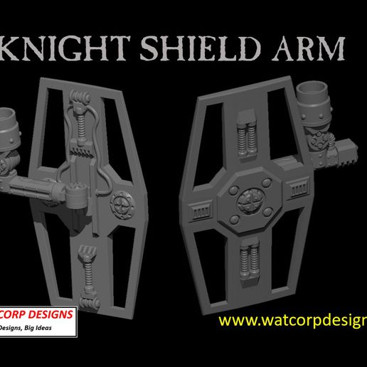 knight scale energy shield arm 3D print model - Mito3D