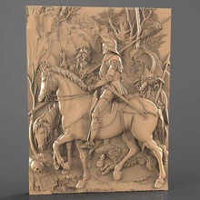 knight soldado de seu cavalo crânio cnc arte 3d print model - Mito3D