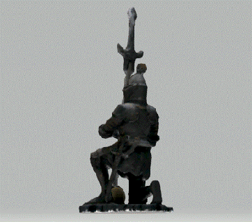knight statuette statue sword skull armor 3d print model - Mito3D