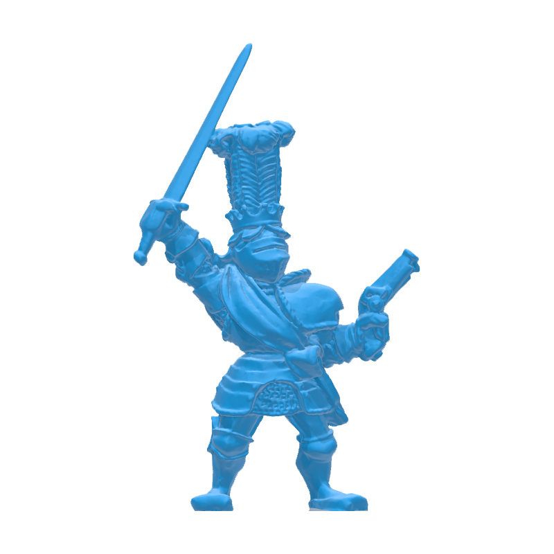 cavaleiro espada arma fogo martelo velho 3D print model - Mito3D