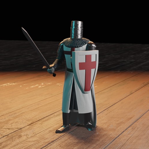 caballero templario varios crusader las cruzadas soldado la armadura 3D print model - Mito3D