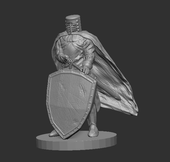 şövalye Tapınakçı heykelcik Toplamak Haçlı seferi Ortaçağa ait 3D print model - Mito3D