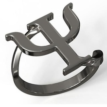 knight twisted psychology jewelry signet ring symbol modern elegant 3d print model - Mito3D