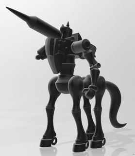 knightchessmon black digimon 3d print model - Mito3D