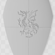cavalheiresco escudo pacote Dragão passagem carregar cavaleiro paladino torre heráldica real guarda cavalaria 3d print model - Mito3D