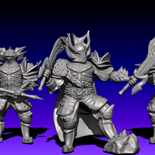cavaleiros azul serpente jogos miniatura tampo mesa rpg fantasia mar 3d print model - Mito3D